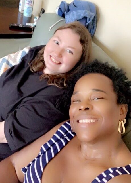 Medical DSP Marjorie Guerrier poses with one of her residents